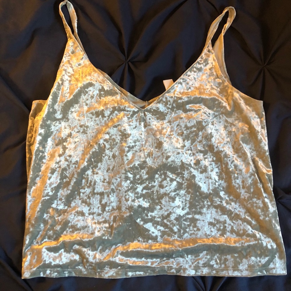 emerald green velvet tank top